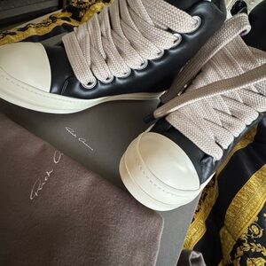 Rick Owens Black and White High-Top Sneakers brand new never worn!!